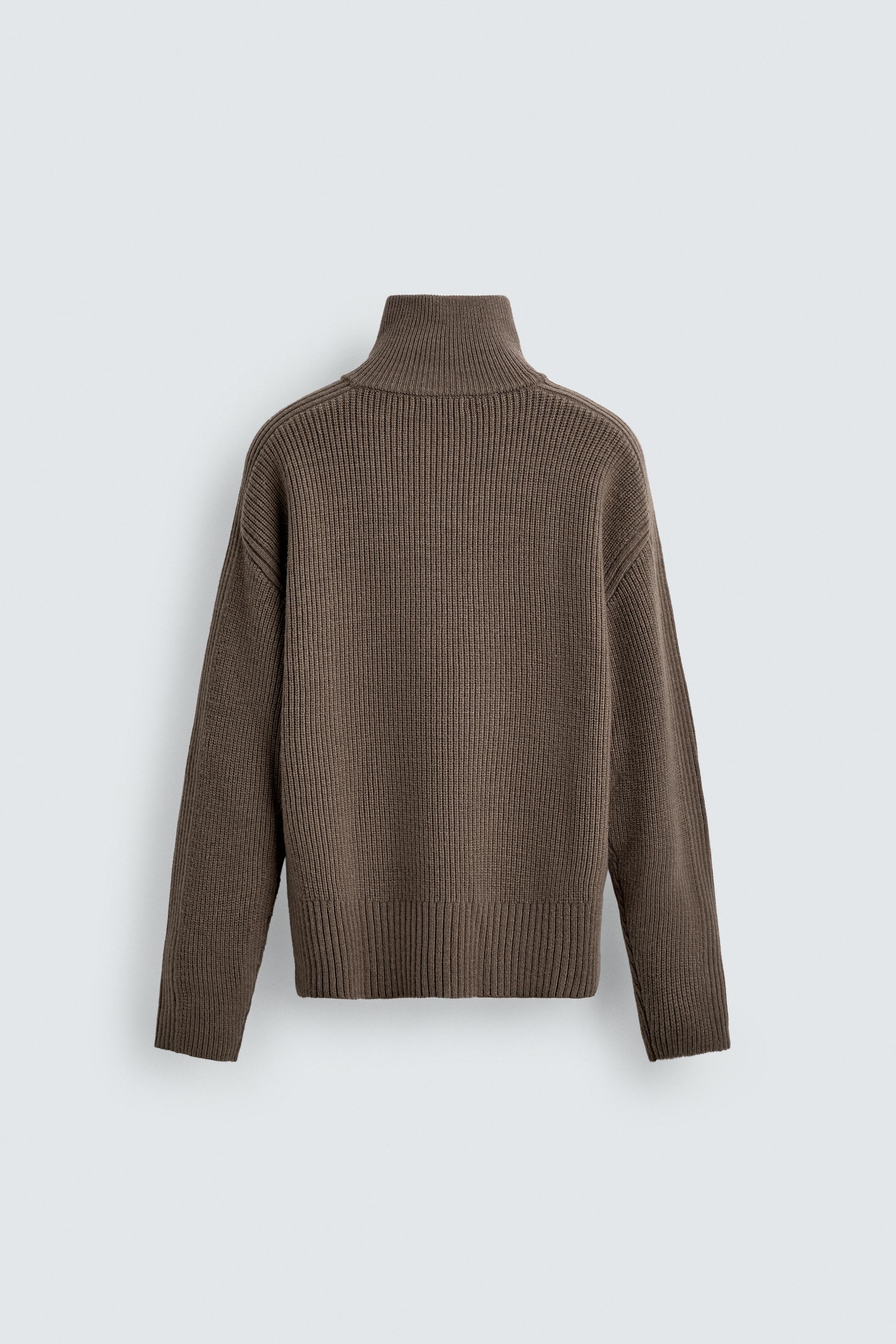 PURL KNIT QUARTER-ZIP JUMPER